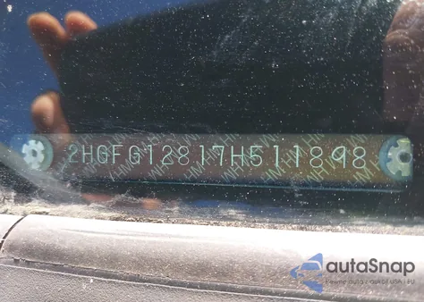 2007 Honda Civic Ex из США, поврежденный, VIN 2HGFG12817H511898